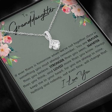 To My Granddaughter Alluring Beauty Necklace - Love You This Much